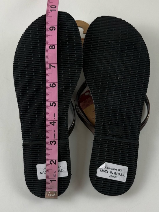 Havaianas Sandals Gray Steel Metallic Graphite Womens 7/8W Flip Flops Thong NWT - Picture 9 of 11